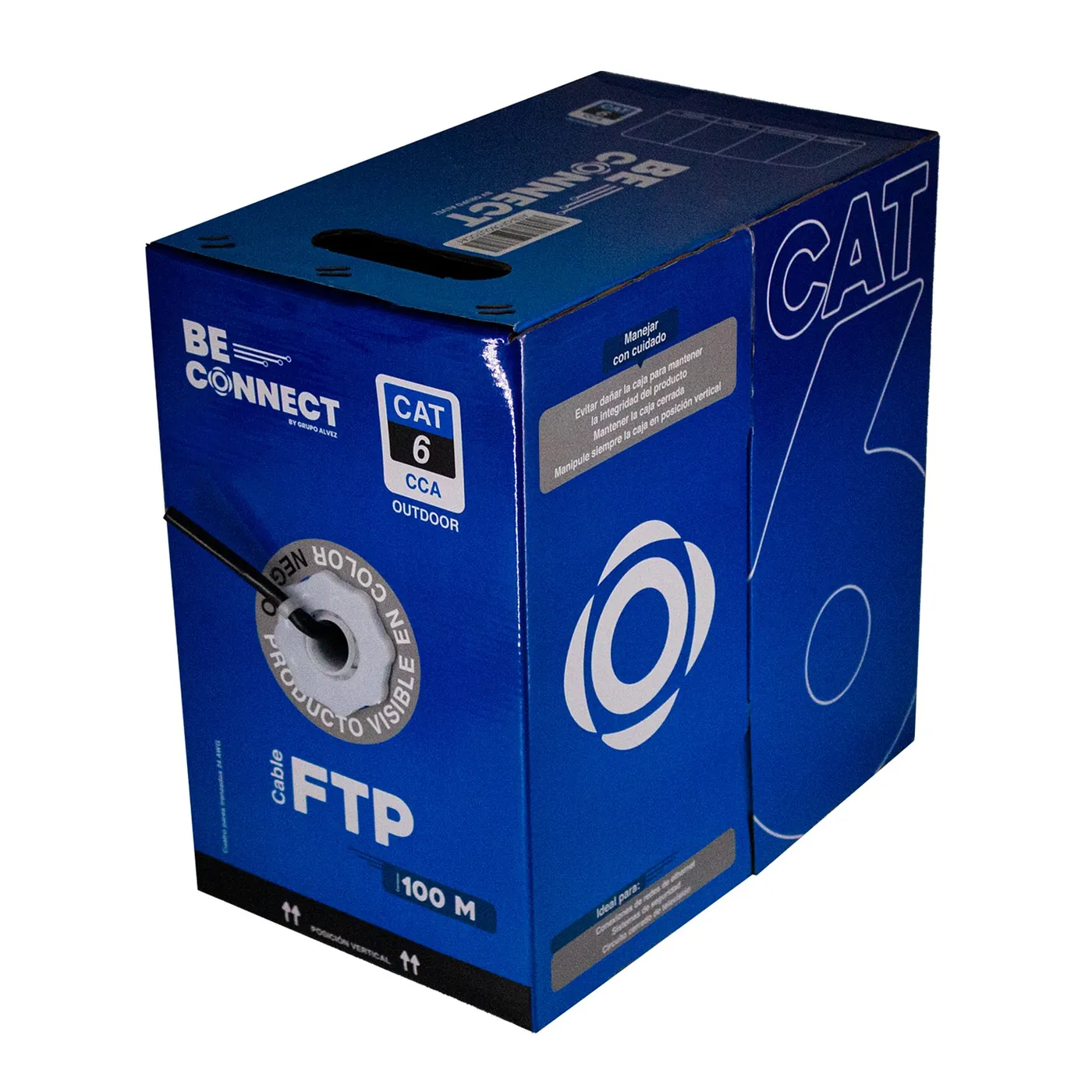 [021200] [ATB-CFC6OUTCCA1] Beconnect - Cable FTP Apantallado CAT6 (Categoria 6) CCA Doble Chaqueta Exterior (Negro) [Bobina 100 Metros]