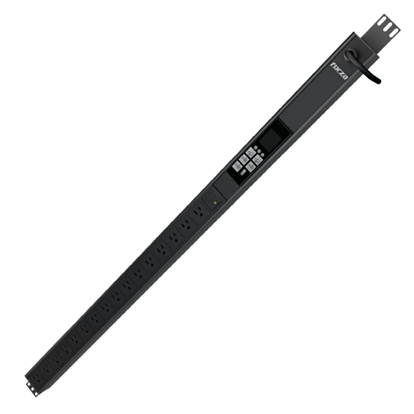 [021232] [FPD-1611M0US] Forza - Regleta Inteligente PDU para Rack Medible 1800W, 16 tomas, SNMP, 1U, 110V