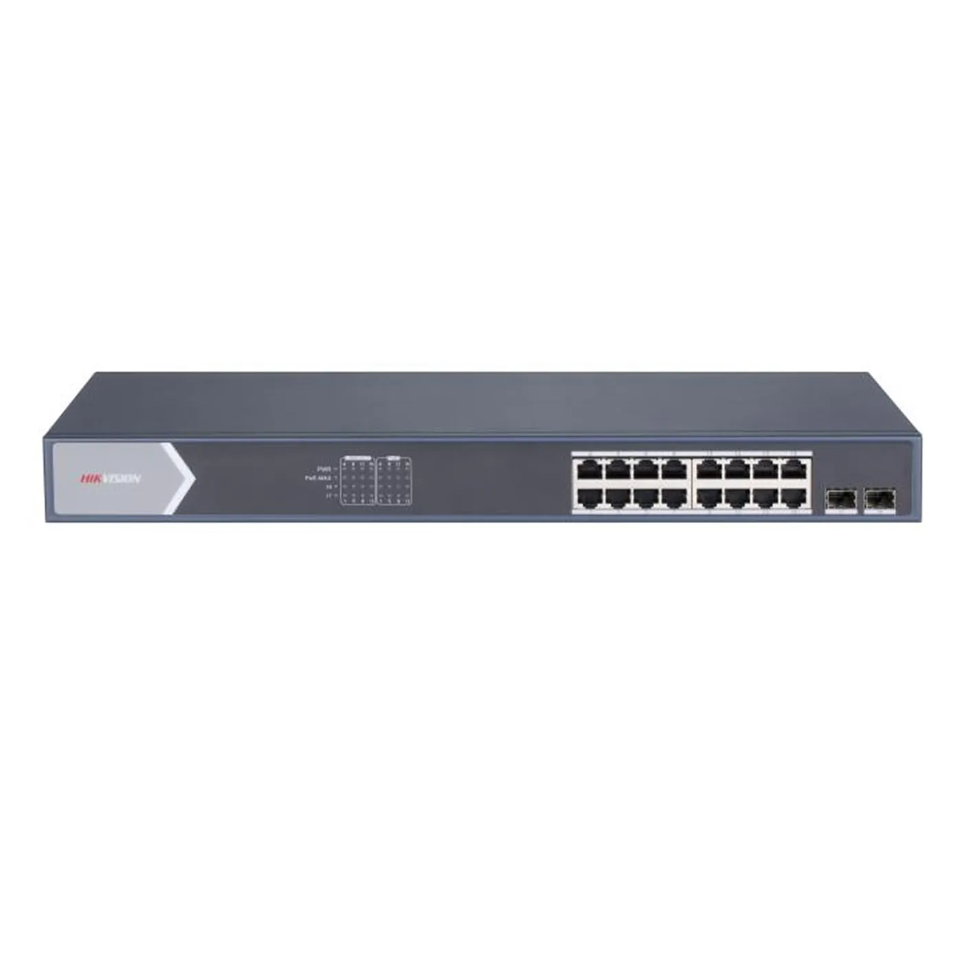 [021247] [DS-3E1518P-SI] Hikvision - Switch POE 16 Puertos Gigabit Puertos POE + 2 Puerto Fibra Optica Gigabit