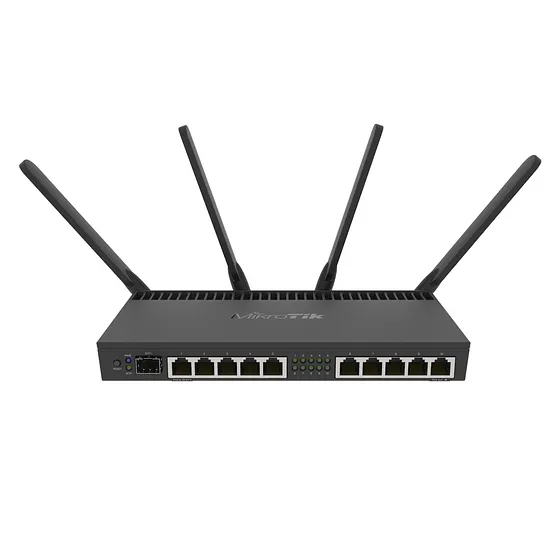 [021257] [RB4011iGS+5HacQ2HnD-IN] Mikrotik - Router con Wi-Fi 4x4 MU-MIMO hasta 2 watts de Potencia Antenas de 3 dBi 10 Puertos Gigabit 1 Puerto SFP+