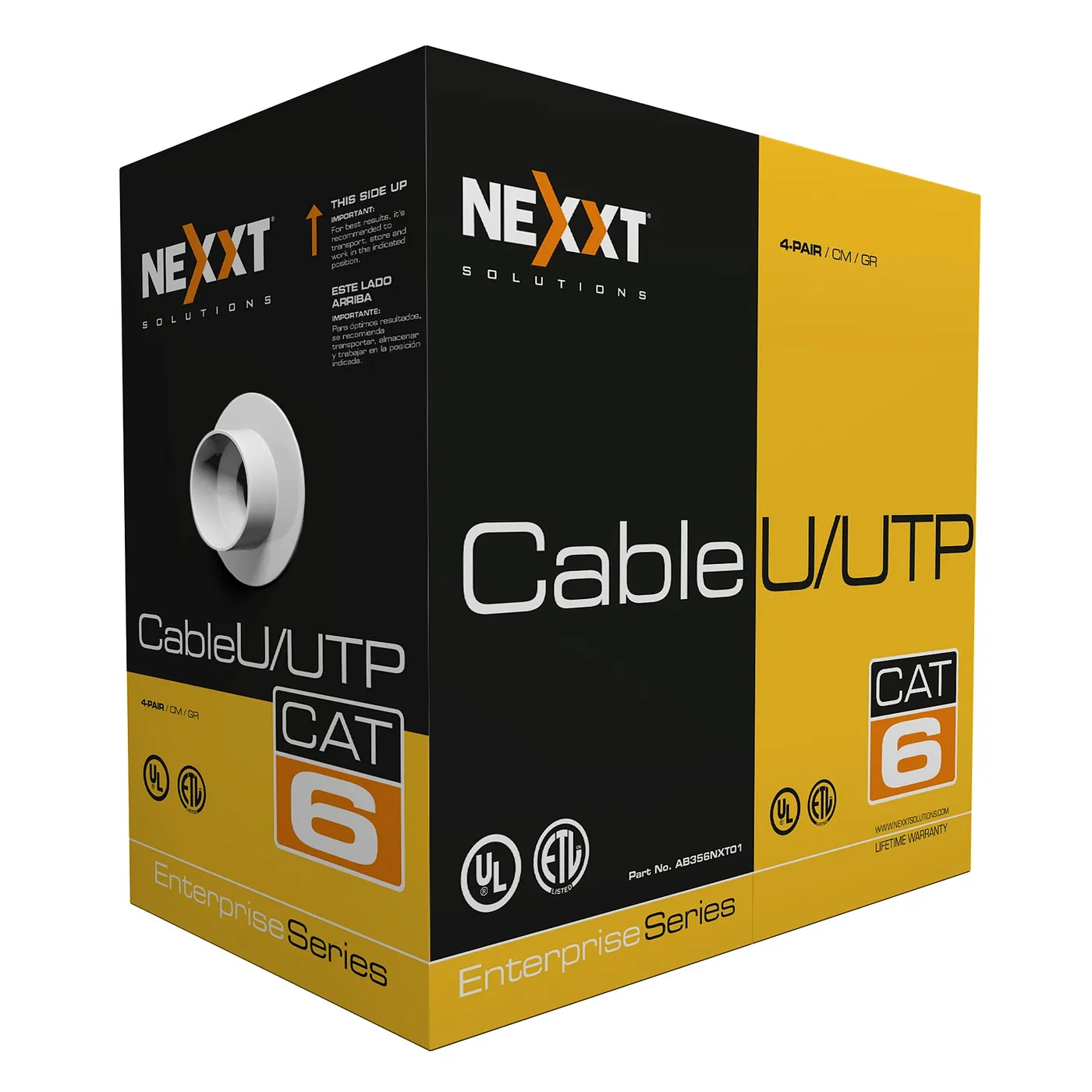 [021119] [AB356NXT01] Nexxt - Cable UTP CAT6 (Categoria 6) 100% Cobre 23AWG CM Interior (Gris) [305m/1000ft]