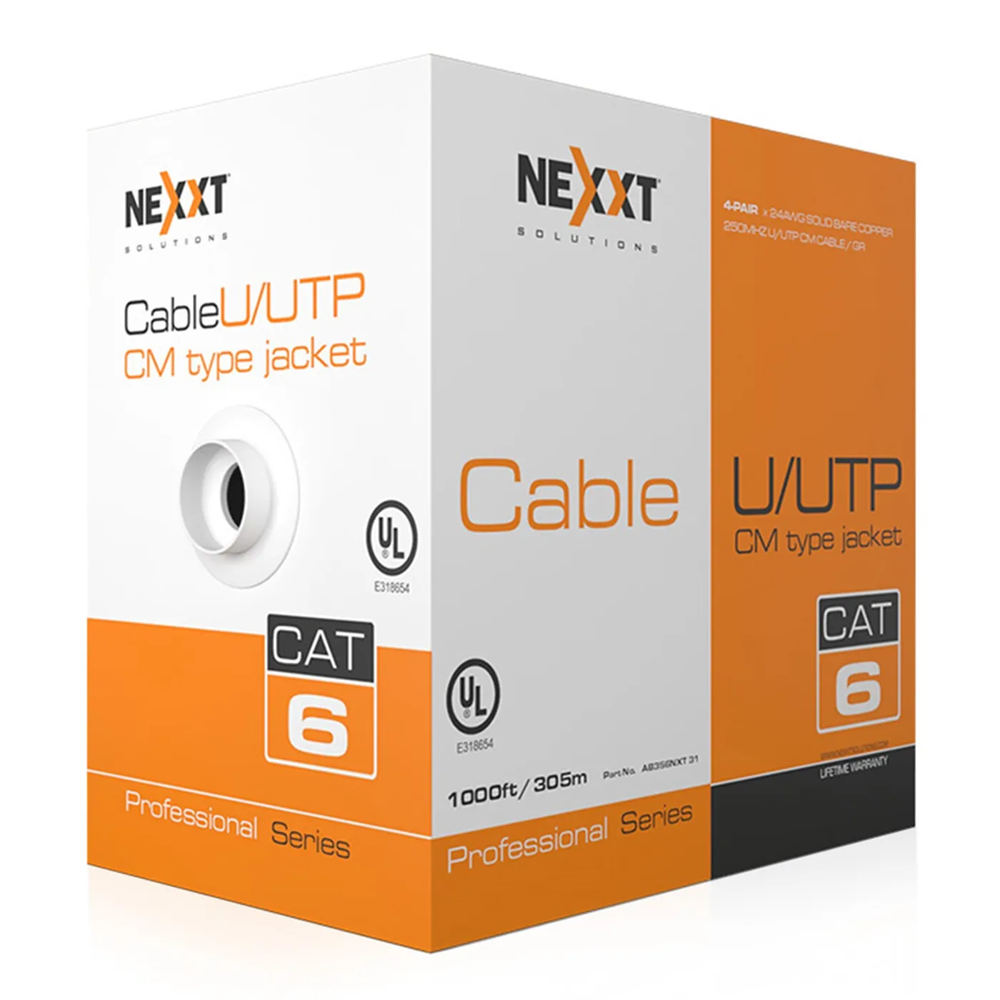 [021120] [AB356NXT32] Nexxt - Cable UTP CAT6 (Categoria 6) 100% Cobre 24AWG CM Interior (Azul) [305m/1000ft]