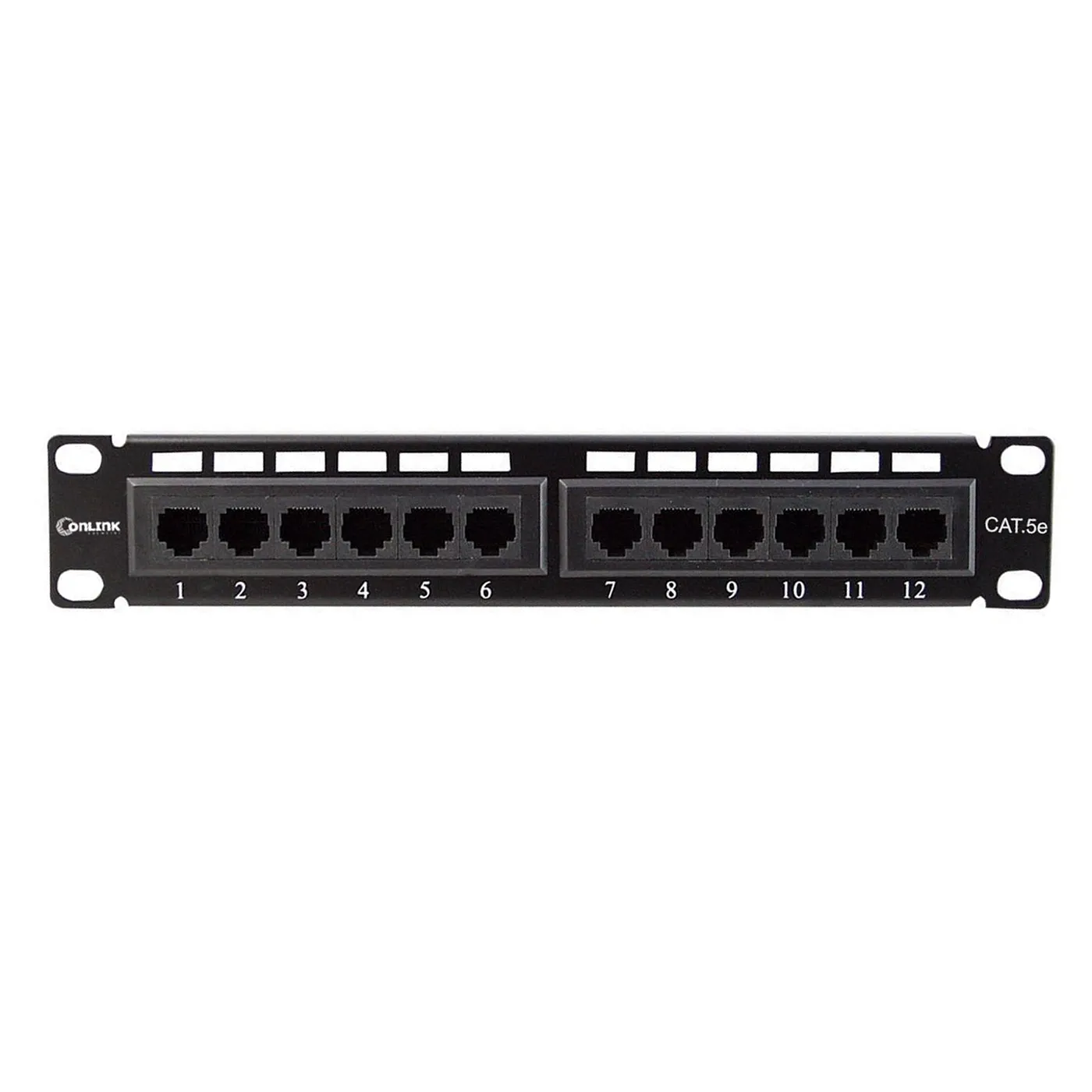 [021147] [PN-UTP5E12-Mini] Onlink - Mini Patch Panel 12 Puertos 10" 1U CAT5e (Categoria 5e)