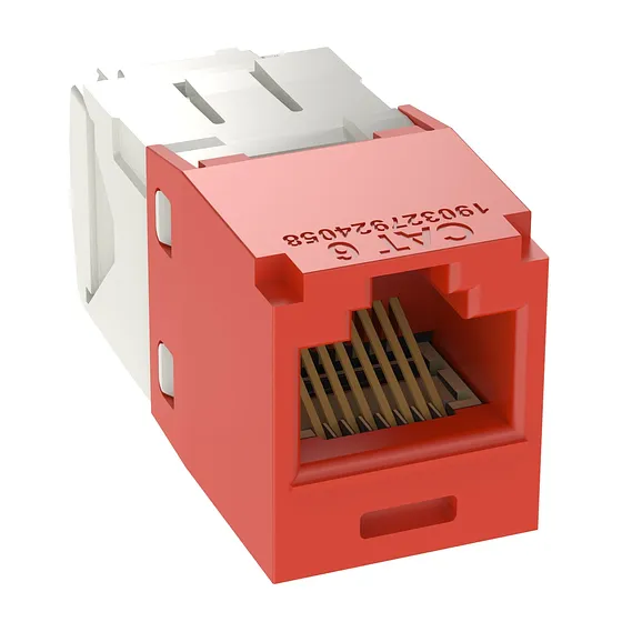[021155] [CJ688TGRD] Panduit - Conector Jack Coupler RJ45 CAT6A (Categoria 6A) (Rojo) Pan-Net [Unidad]
