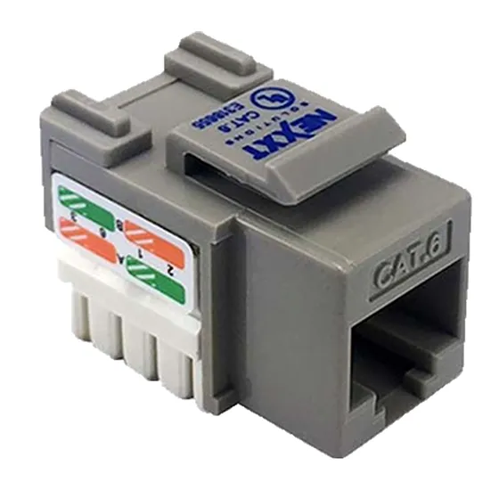 [021158] [AW121NXT21] Nexxt - Conector Jack Coupler RJ45 Tipo 110 CAT6E (Categoria 6E) (Gris) [Unidad]