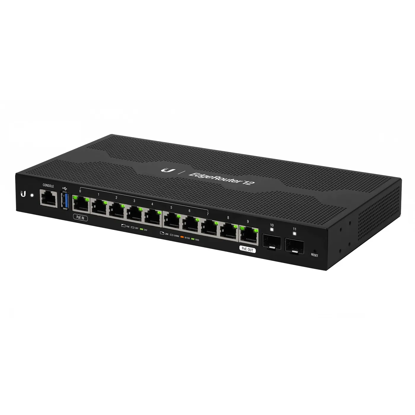 [021164] [ER-12] Ubiquiti - EdgeRouter 12 con 10 Puertos 10/100/1000 Mbps + 2 Puertos SFP con Funciones Avanzadas de Ruteo