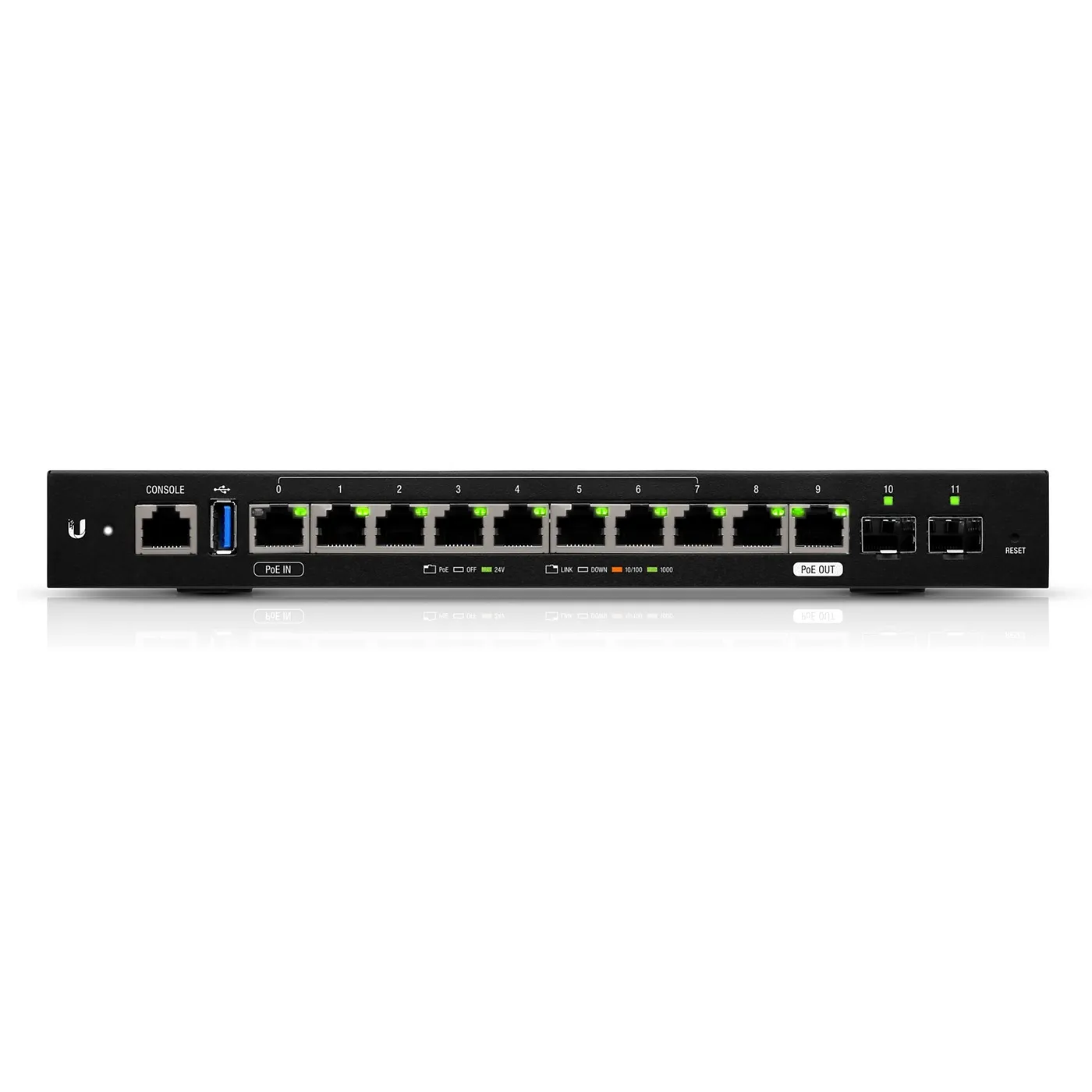[021164] [ER-12] Ubiquiti - EdgeRouter 12 con 10 Puertos 10/100/1000 Mbps + 2 Puertos SFP con Funciones Avanzadas de Ruteo