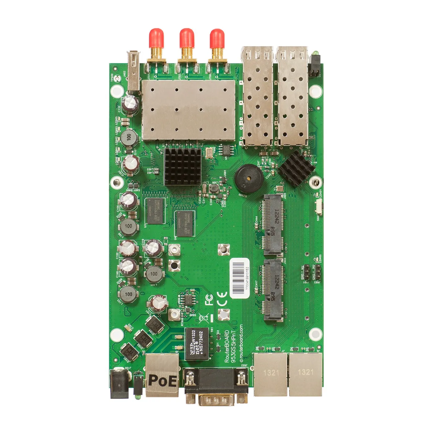 [021299] [RB953GS-5HnT-RP] Mikrotik - RouterBoard con CPU de 720MHz 128MB RAM 3x Gigabit LAN 2x SFP 5GHz
