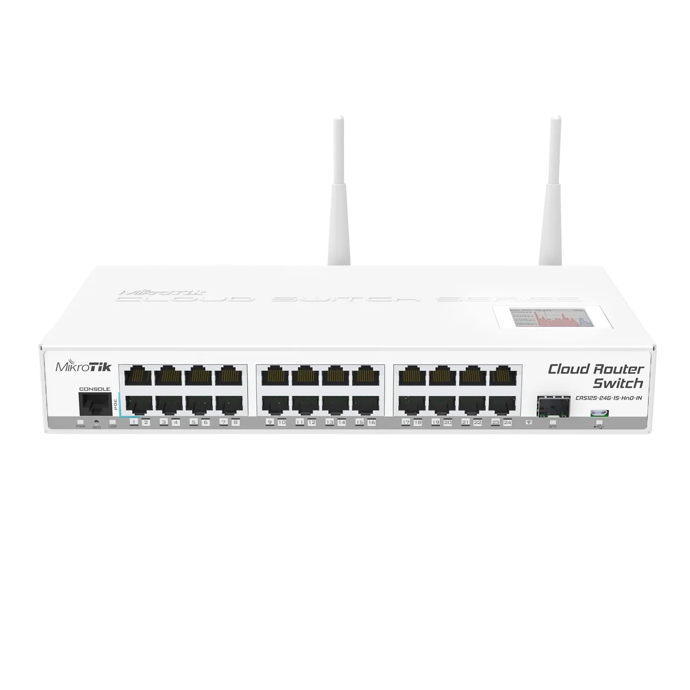 [021300] [CRS125-24G-1S-2HnD-IN] Mikrotik - Cloud Router Switch 24 Puertos Gigabit Ethernet 1 Puerto SFP 802.11b/g/n para Escritorio