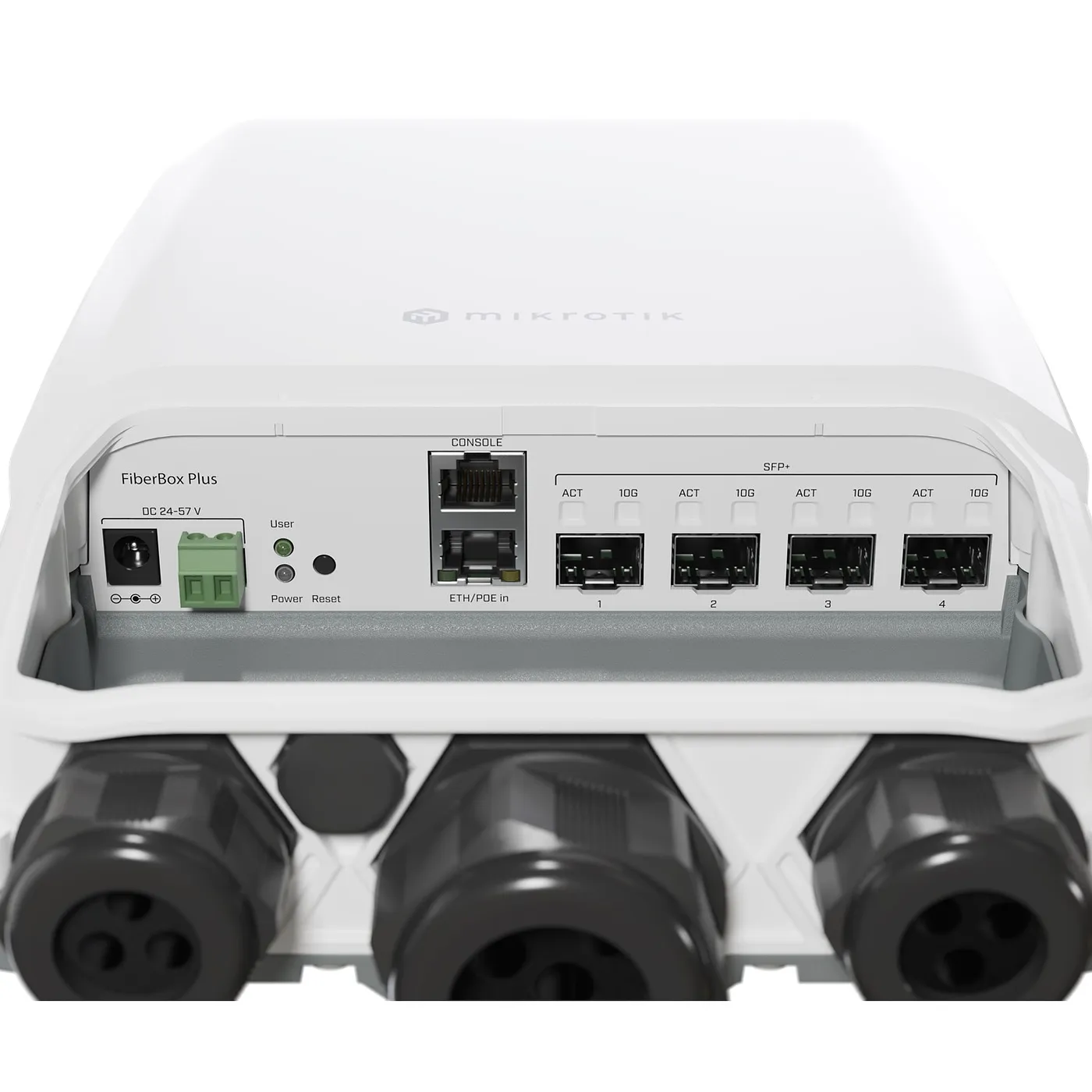 [021318] [CRS305-1G-4S+OUT] Mikrotik - FiberBox Plus Switch 4 Puertos SFP+ 10 Gbps para Exterior