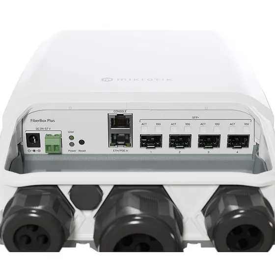 [021318] [CRS305-1G-4S+OUT] Mikrotik - FiberBox Plus Switch 4 Puertos SFP+ 10 Gbps para Exterior