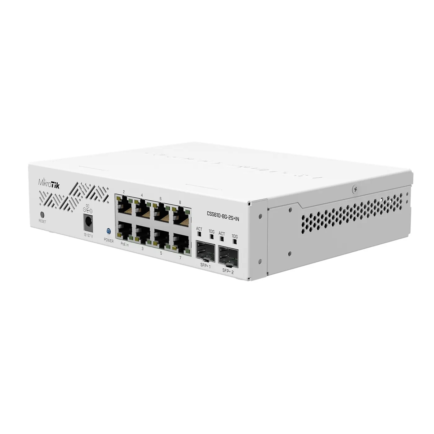 [021286] [CSS610-8G-2S+IN] Mikrotik - Switch Smart con SwitchOS 8 Puertos Gigabit 2 Puertos SFP+ 10G Desktop/Rack