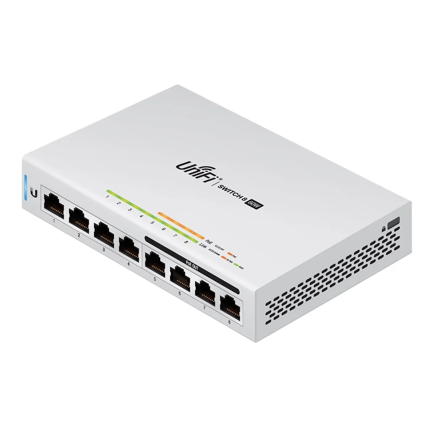 [021404] [US-8-60W-5] Ubiquiti - Switch UniFi Administrable Capa 2 de 8 Puertos Gigabit 4 Puertos Gigabit PoE 802.3af y 4 Puertos Gigabit Ethernet 60W [5 Unidades]