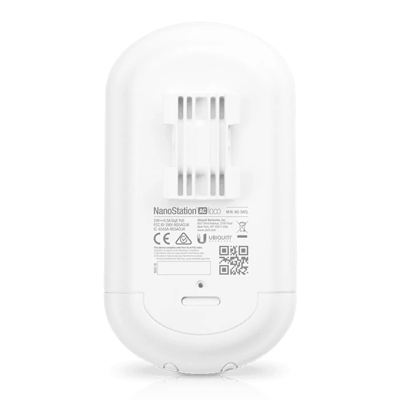 [021341] [LOCO5AC] Ubiquiti - NanoStation airMAX loco5AC CPE 450 Mbps 5 GHz con Antena Integrada de 13 dBi