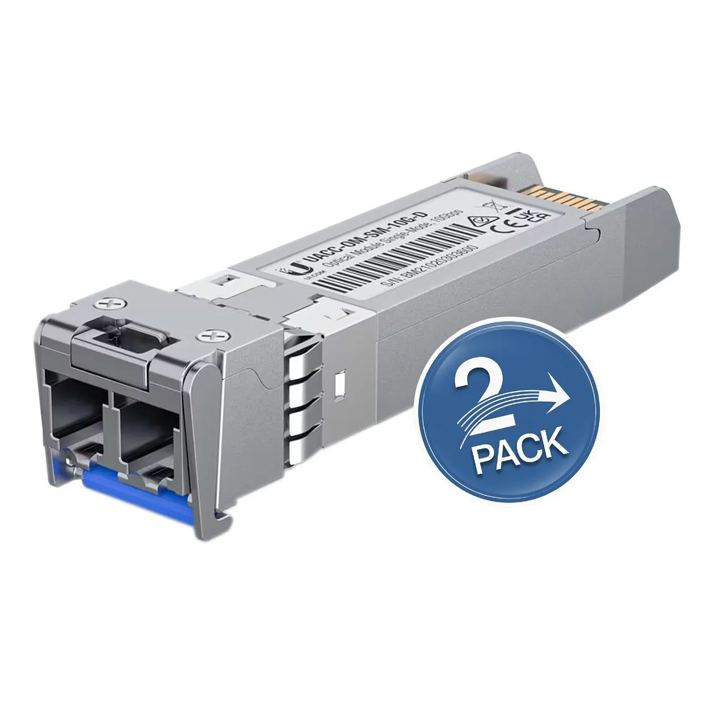 [021467] [UACC-OM-SM-10G-D-2] Ubiquiti - UFiber Módulo SFP+ 10G Transceptor MiniGibic MonoModo 10 Gbps Distancia 10 km Conectores LC [2 Unidades]