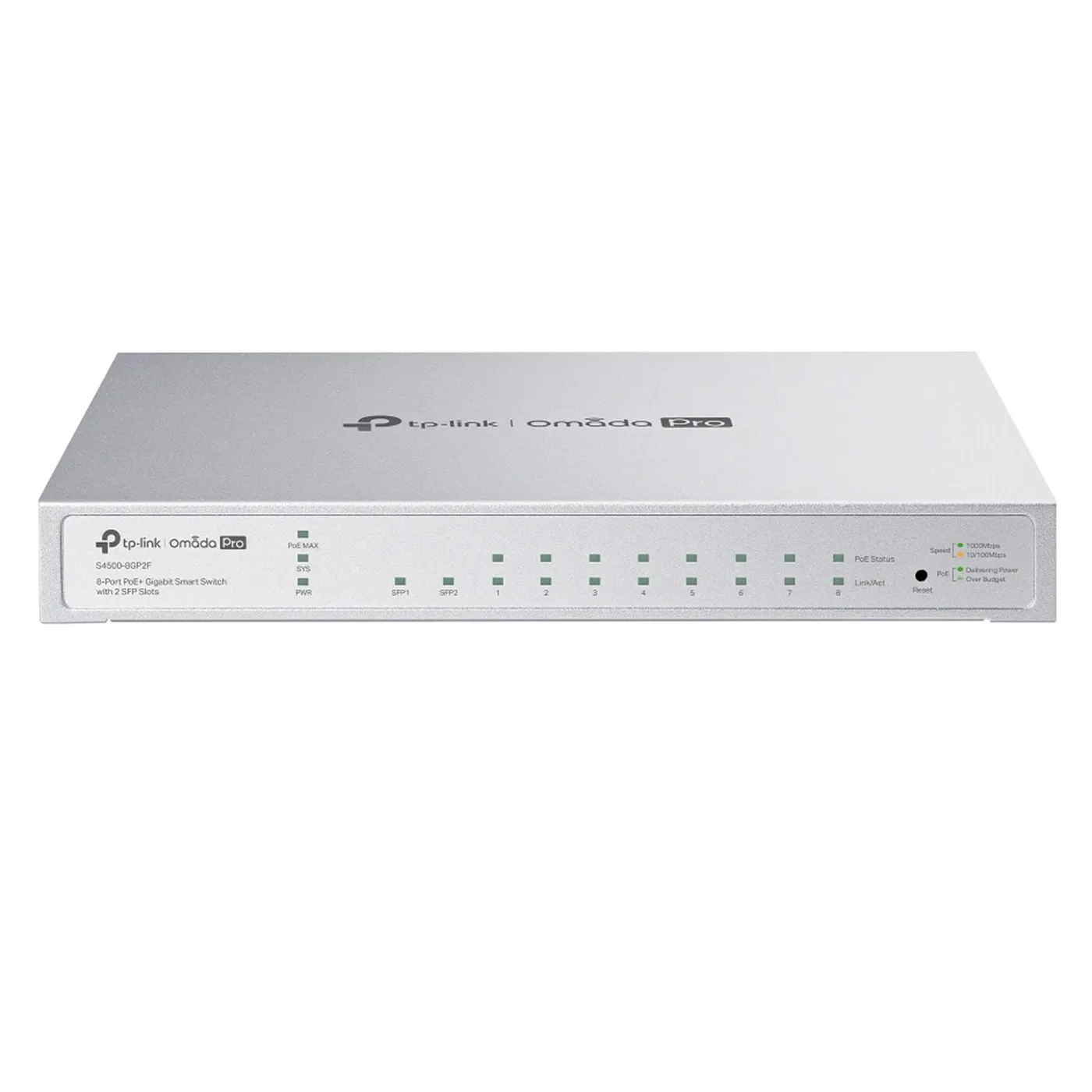 [021497] [S4500-8GP2F] TP-Link - Switch Smart 8 Puertos PoE+ Gigabit con 2 Puertos SFP [Omada Pro]
