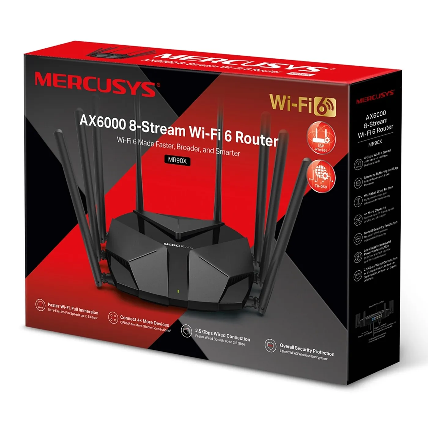 [021502] [MR90X] Mercusys - Router Gigabit Doble Banda AX6000 8 Stream WiFi6