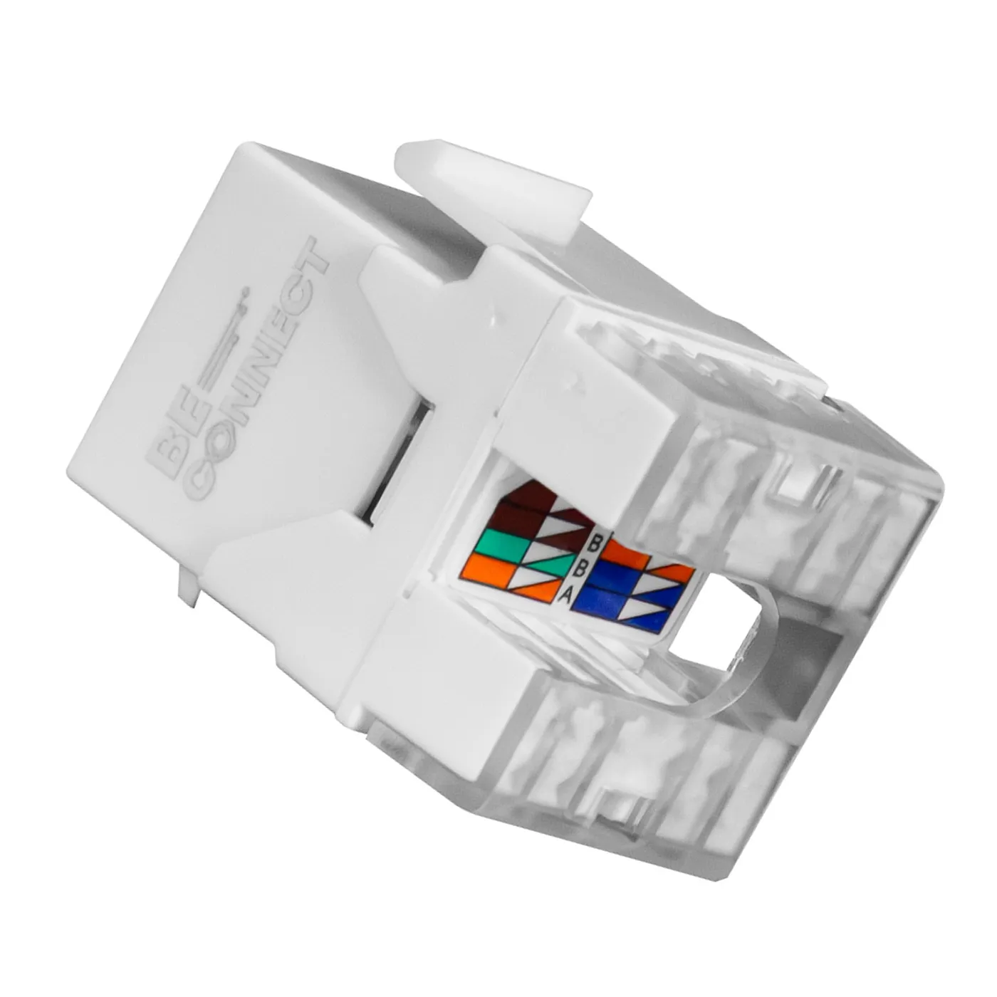[021508] [ATB-COUPLER6AB] Beconnect  - Conector Keystone Jack Coupler RJ45 CAT6A (Categoria 6A) (Blanco) [Unidad]
