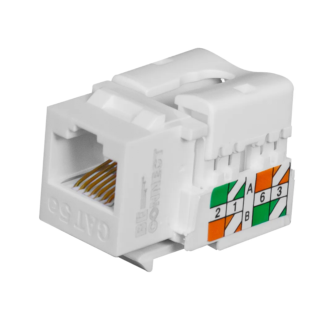 [021509] [ATB-COUPLER5] Beconnect  - Conector Keystone Jack Coupler RJ45 CAT5e (Categoria 5e) (Blanco) [Unidad]