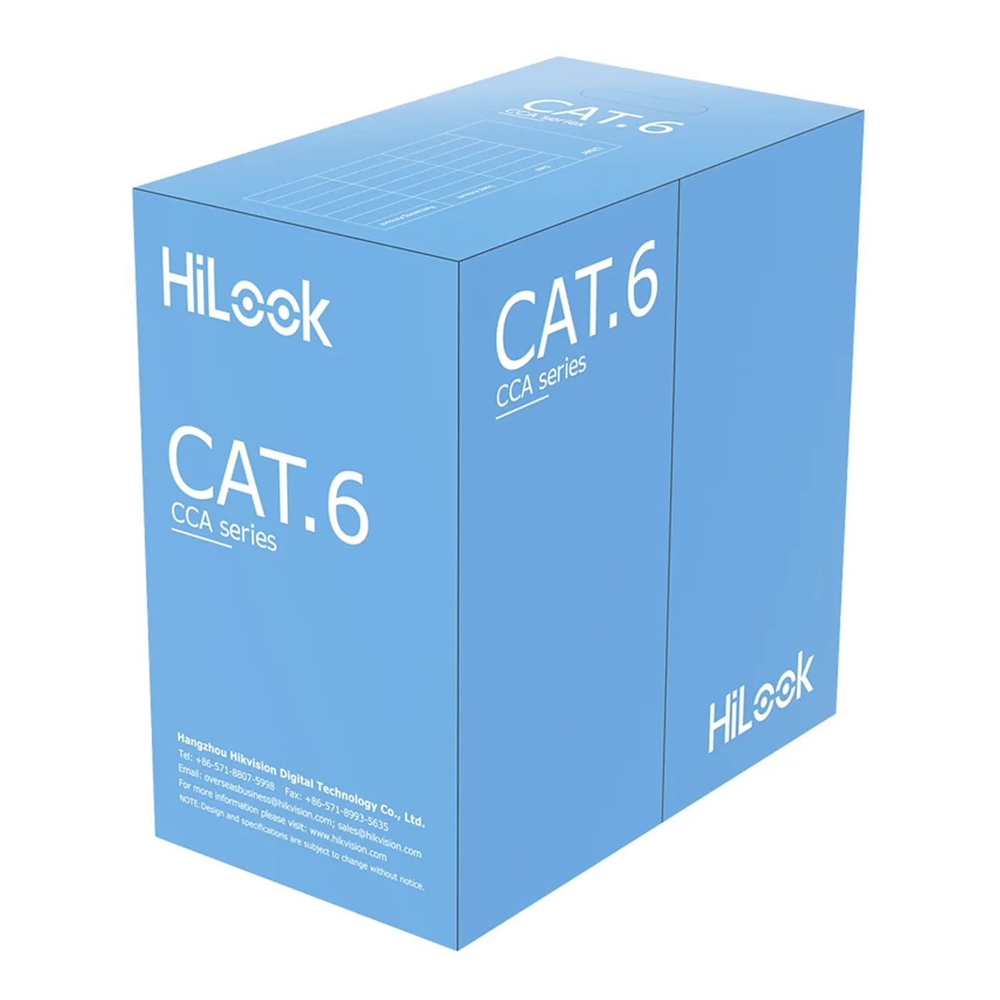 [021514] [NC-1LN6UU/CCA] HiLook - Cable UTP CAT6 (Categoria 6) CCA Interior (Gris) [Caja 305 Metros]