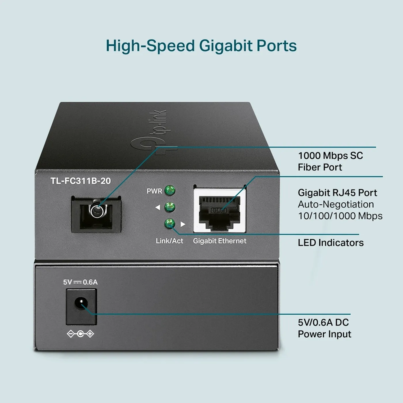 [021421] [TL-FC311B-20] TP-Link - Convertidor de medios Gigabit WDM