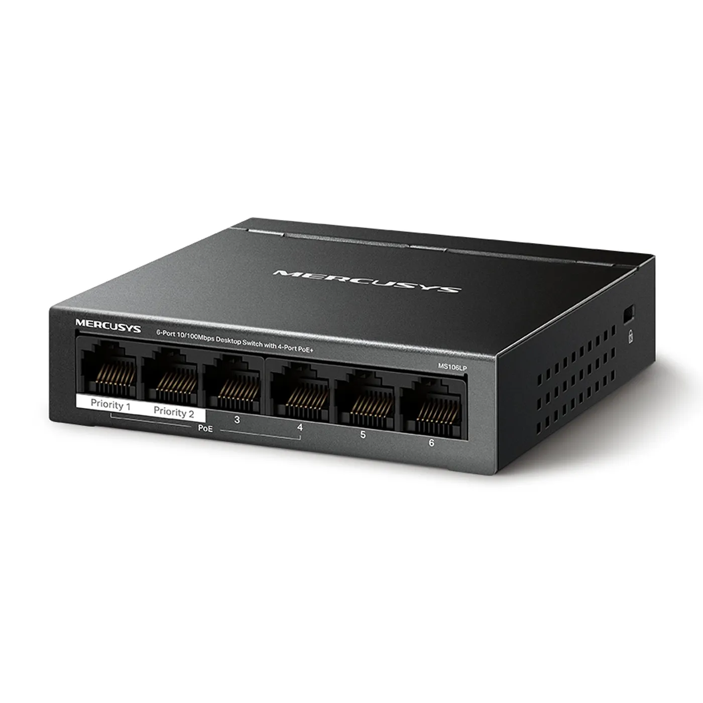 [021446] [MS106LP] Mercusys - Switch de Escritorio de 6 Puertos y 4 POE