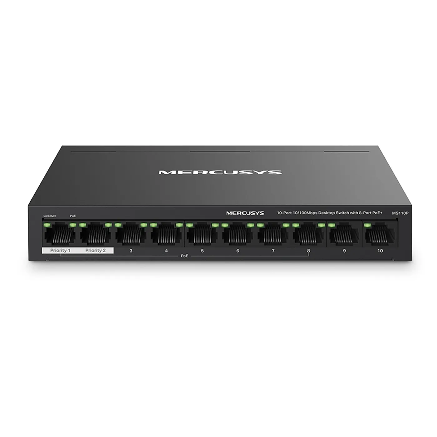 [021447] [MS110P] Mercusys - Switch de Escritorio de 10 Puertos y 8 POE