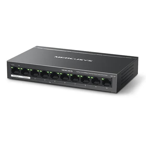 [021447] [MS110P] Mercusys - Switch de Escritorio de 10 Puertos y 8 POE