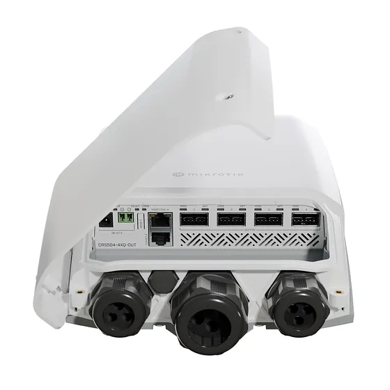 [021591] [CRS504-4XQ-OUT] Mikrotik - Cloud Router Switch 4 Puertos 100 Gigabit QSFP28 (25W sin accesorios) RouterOS (solo v7)