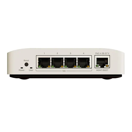 [021594] [CRS304-4XG-IN] Mikrotik - Cloud Router Switch PoE de 4 Puertos 10 G+ 1 Puerto Gigabit CPU con 2 Núcleos y Frecuencia de 1200 MHz (15W sin accesorios) RouterOS (solo v7)