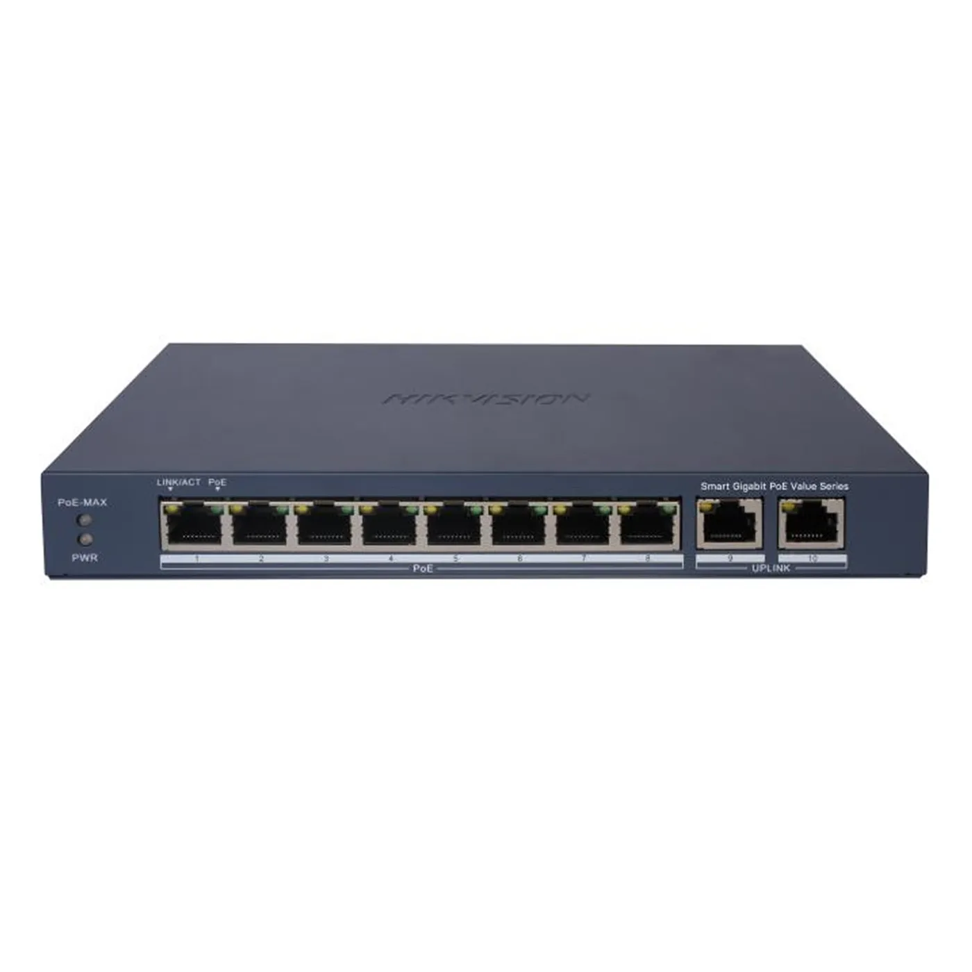 [021608] [DS-3E1510P-EI/M(O-STD)] Hikvision - Switch Gigabit PoE+ Administrable 8 Puertos 1000 Mbps PoE+ 2 Puertos 1000 Mbps de Uplink Configuración Nube Hik-PartnerPro Modo Extendido hasta 300 Metros 60W