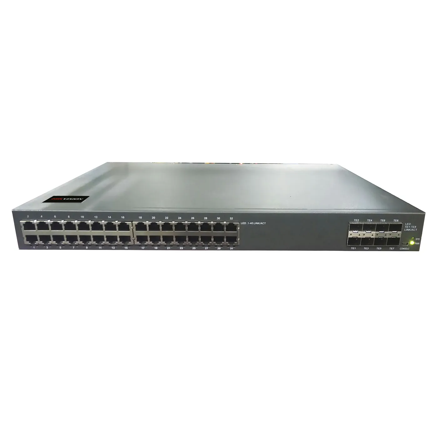 [021610] [DS-3E3740(O-STD)] Hikvision - Switch Core Gigabit Administrable Capa 3 32 Puertos 1000 Mbps 8 Puertos SFP+ 10 G de Uplink IGMP VLAN GRMP