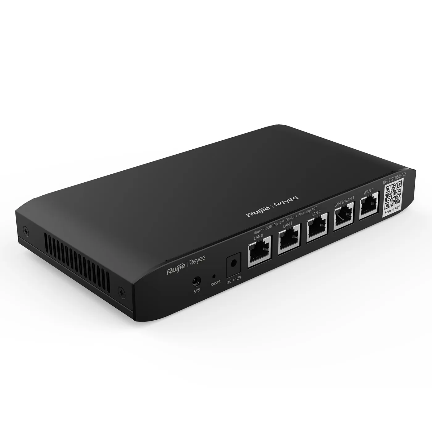 [021619] [RG-EG105G-V3] Ruijie/Reyee - SMB Router Balanceador SD-WAN 3 Puertos LAN Gigabit 100 Clientes 600 Mbps Asimétricos