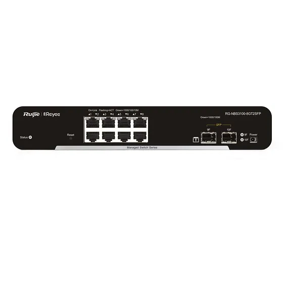 [021633] [RG-NBS3100-8GT2SFP] Ruijie/Reyee - SMB Switch Administrable L2 con 8 Puertos Gigabit + 2 SFP 1Gb