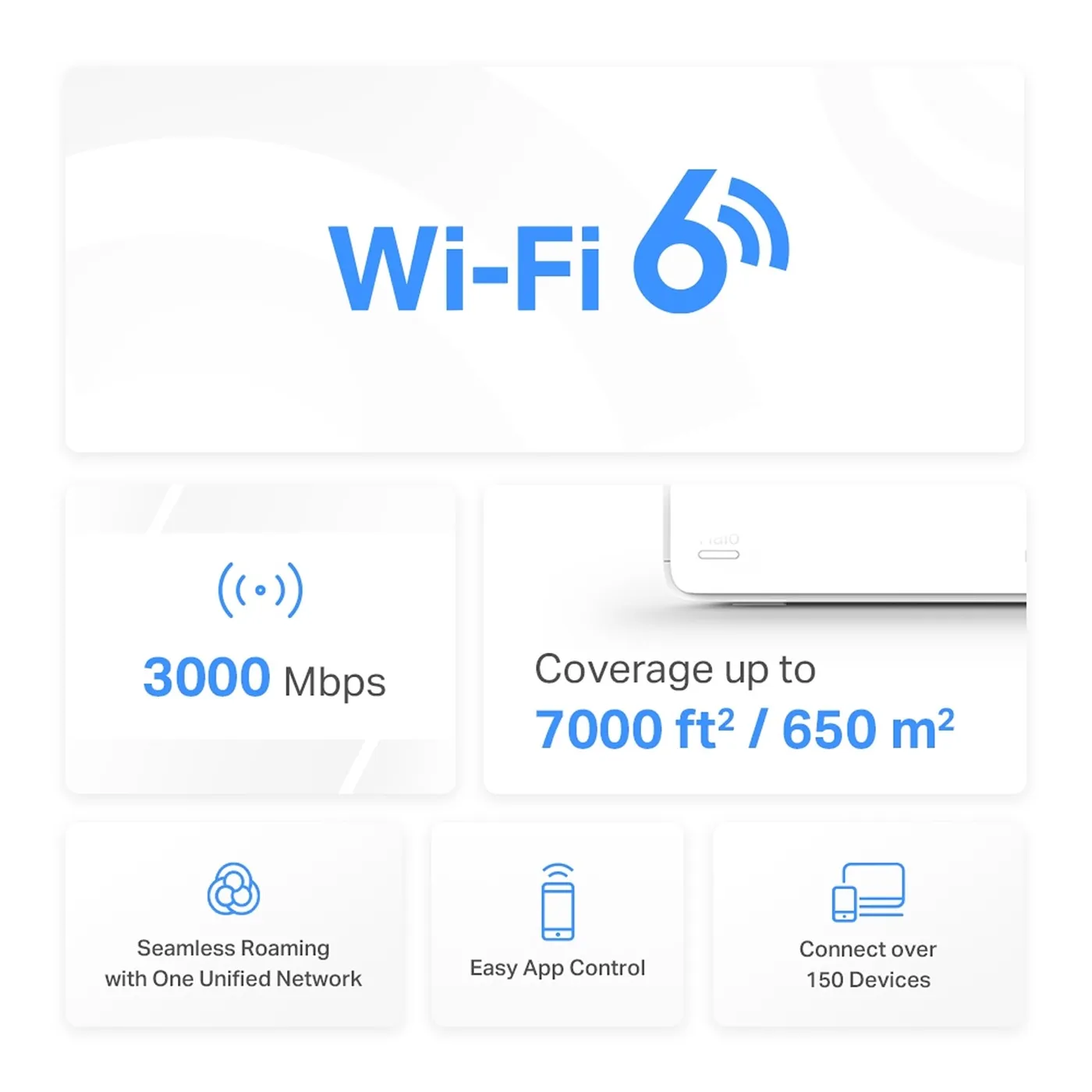 [021668] [HALO-H80X-3PACK] Mercusys - Router Inalambrico Wi-Fi 6 Doble Banda Mesh AX3000 [3 Unidades]