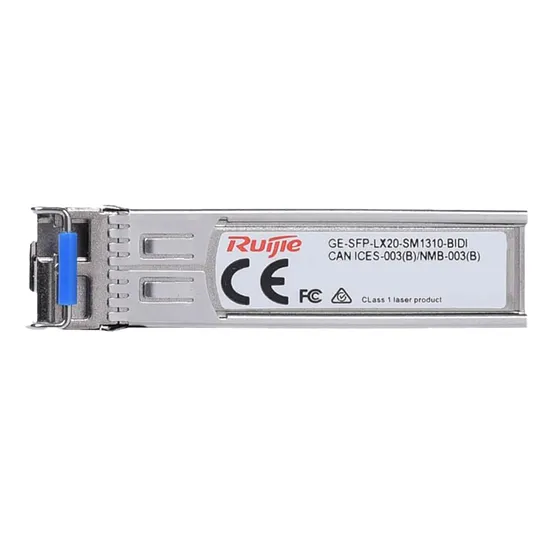 [021661] [GE-SFP-LX20-SM1310-BIDI] Ruijie/Reyee - SME Módulo Transceptor GE-SFP-LX20-SM1310-BIDI 1000BASE-LX SFP 1310nm-TX/1550nm-RX 20-km DDM Simplex LC SMF