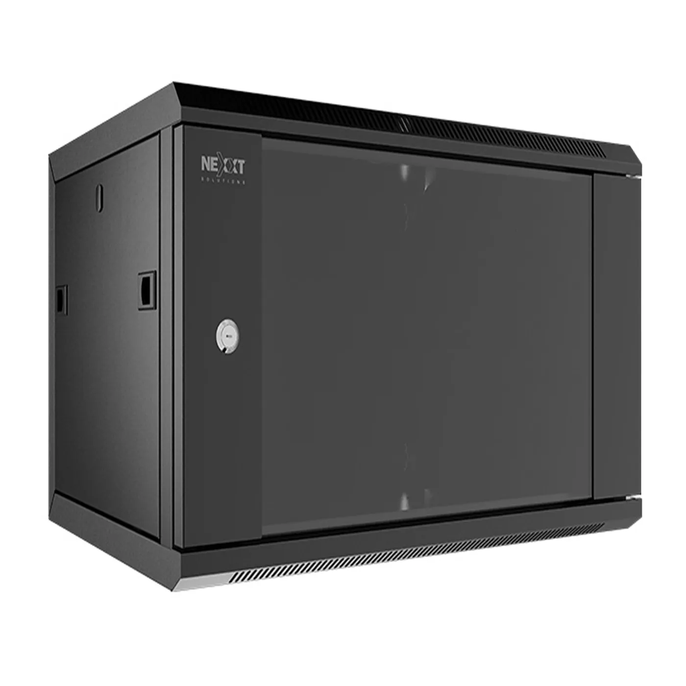 [021835] [AW223NXT13] Nexxt - Rack de Pared [9U] Cerrado con Puerta de Vidrio 600x600mm [Negro]