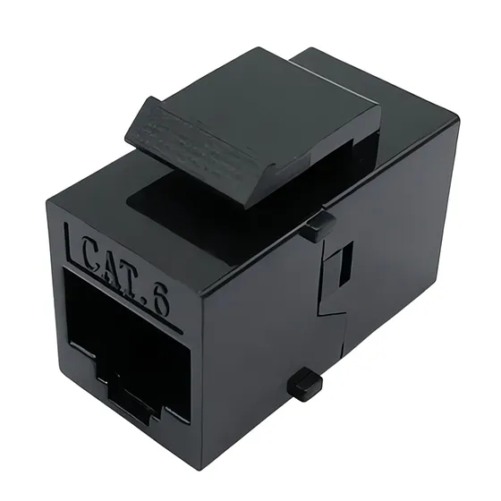 [021838] [WP-KRJ-C6BLANK] Wireplus - Conector Keystone a Presión para Patch Panel Modular CAT6 CAT6 (Categoria 6) RJ45 (Hembra a Hembra) [(Negro)]