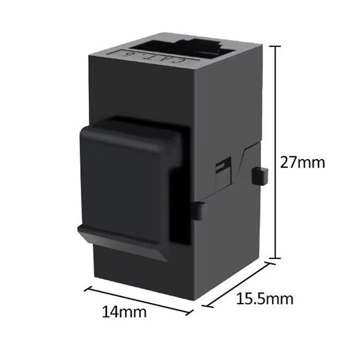 [021838] [WP-KRJ-C6BLANK] Wireplus - Conector Keystone a Presión para Patch Panel Modular CAT6 CAT6 (Categoria 6) RJ45 (Hembra a Hembra) [(Negro)]