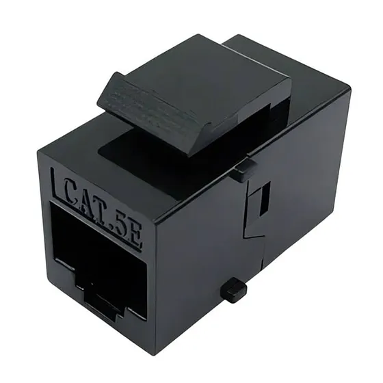 [021839] [WP-KRJ-C5BLANK] Wireplus - Conector Keystone a Presión para Patch Panel Modular CAT5e (Categoria 5e) RJ45 (Hembra a Hembra) (Negro)