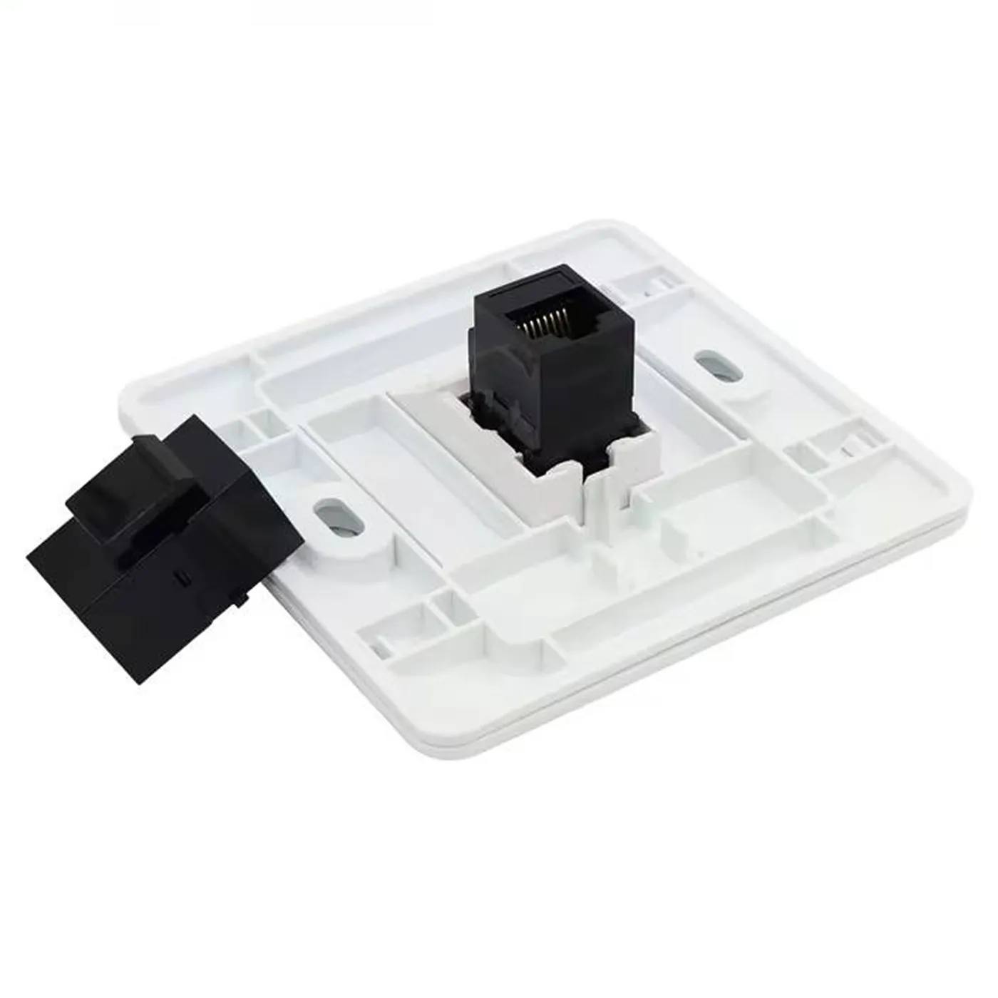 [021839] [WP-KRJ-C5BLANK] Wireplus - Conector Keystone a Presión para Patch Panel Modular CAT5e (Categoria 5e) RJ45 (Hembra a Hembra) (Negro)