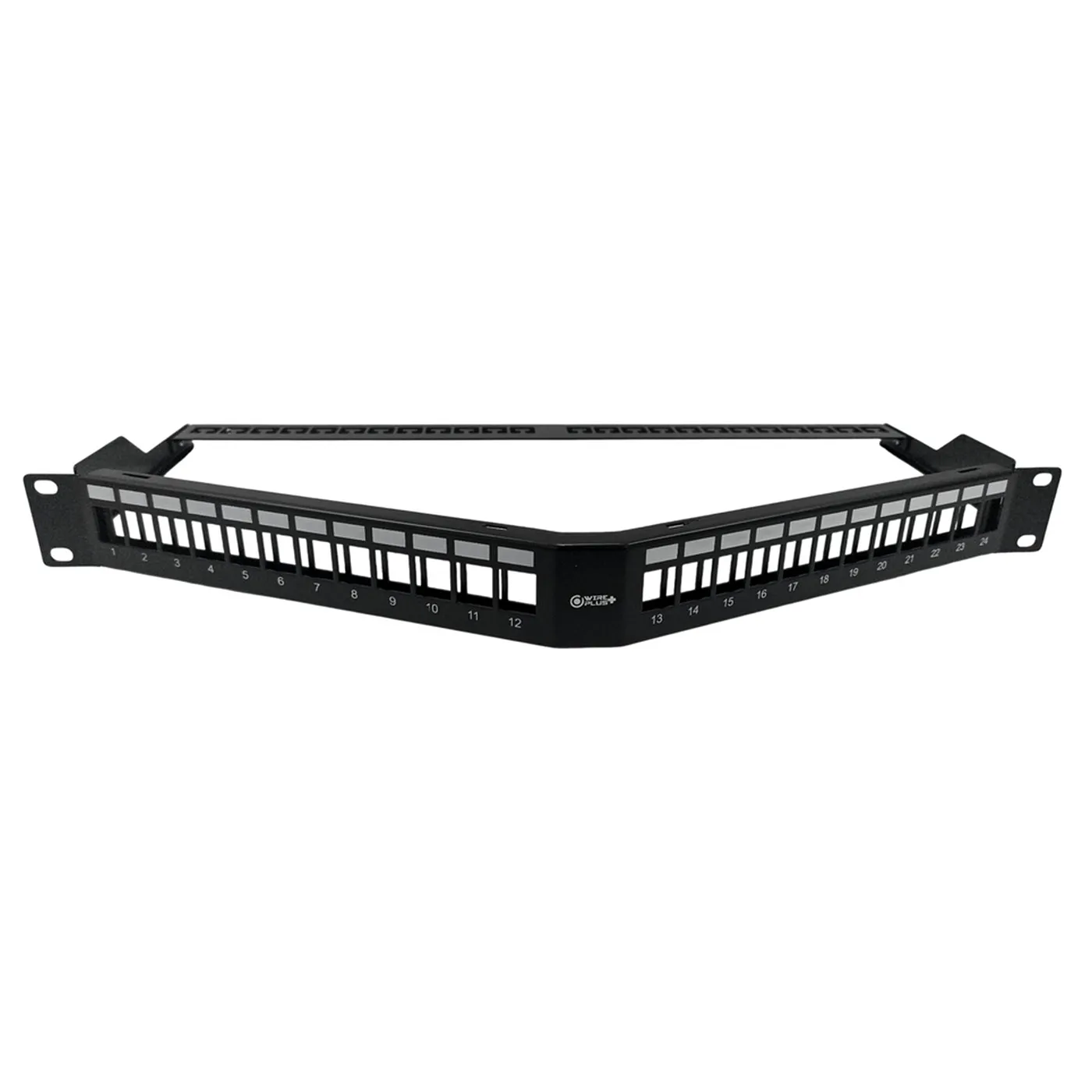 [021848] [WP-PPBLANK-TRIANGLE] Wireplus - Patch Panel Angulado (Triangular) para Montaje en Rack Modular 24 Puertos 1U 19" (Vacio)