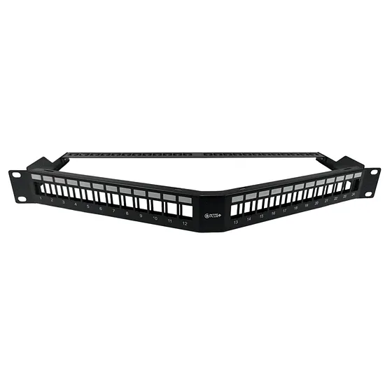 [021848] [WP-PPBLANK-TRIANGLE] Wireplus - Patch Panel Angulado (Triangular) para Montaje en Rack Modular 24 Puertos 1U 19" (Vacio)