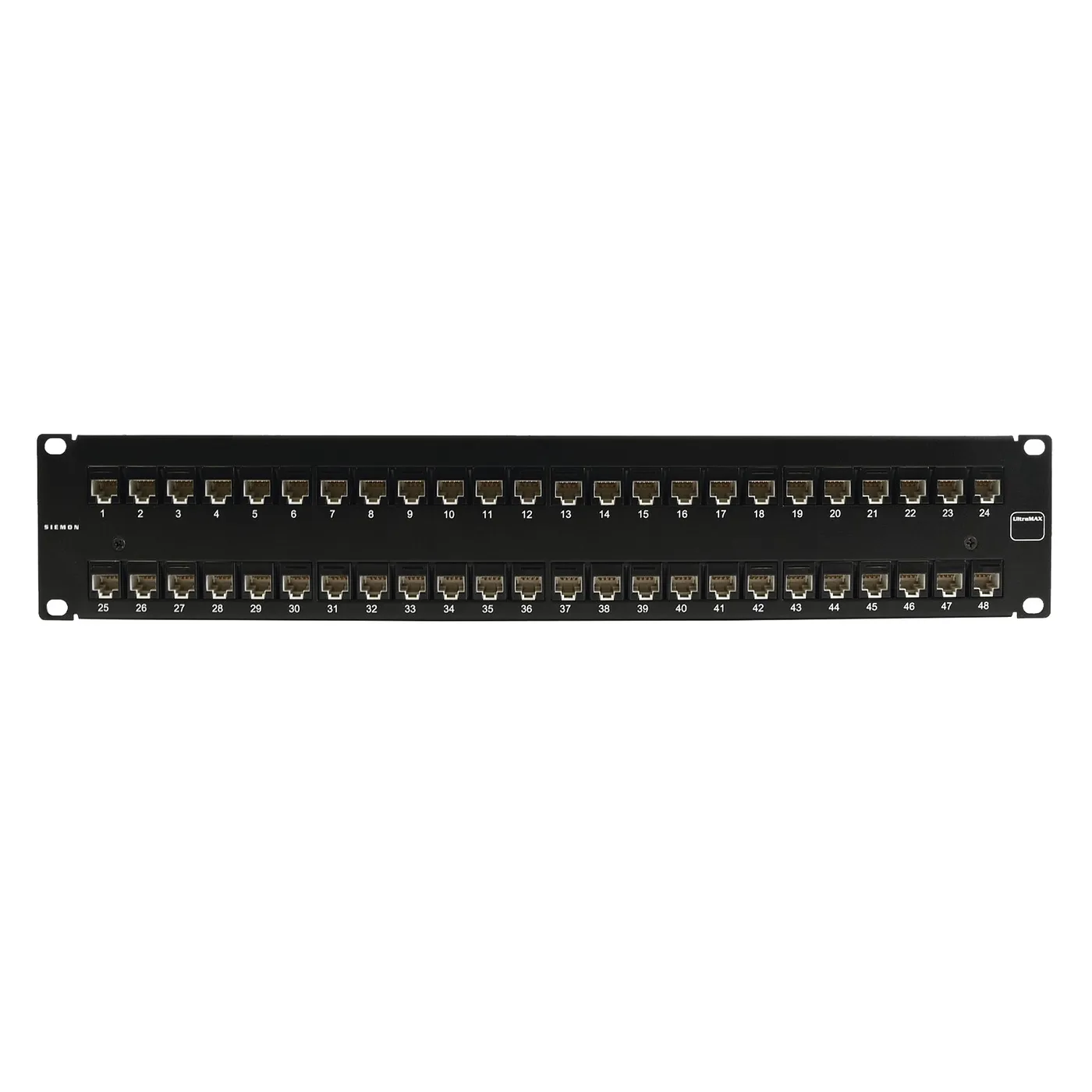 [021880] [UP6-F2-48L-RS] Siemon - Patch Panel UltraMax Precargado con Jacks Cat6 de 48 Puertos Plano 2U