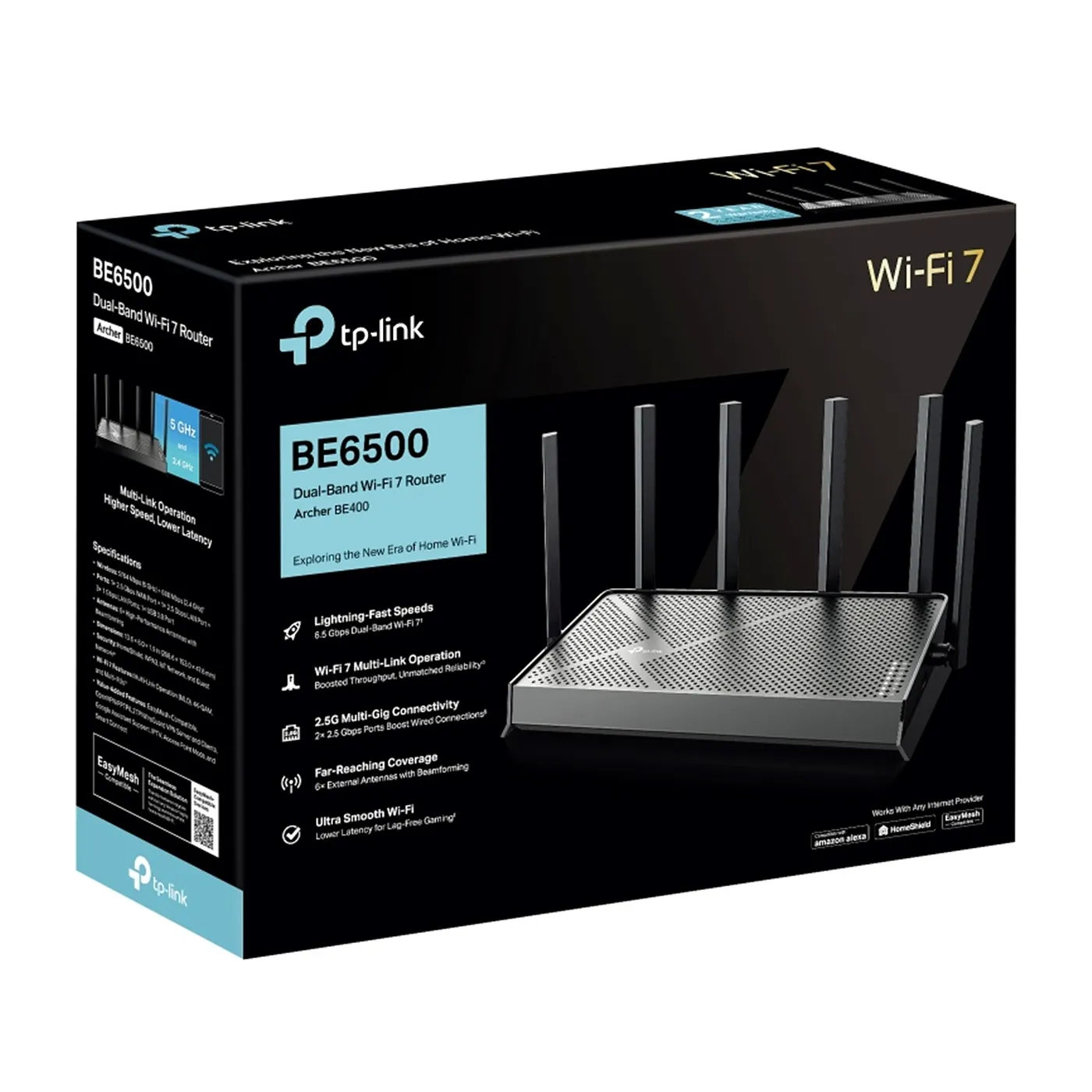 [021886] [BE400-Archer] TP-Link - Router Inalambrico Wi-Fi 7 EasyMesh Doble Banda de 6.5 Gbps Puertos 2.5G BE6500 WiFi7