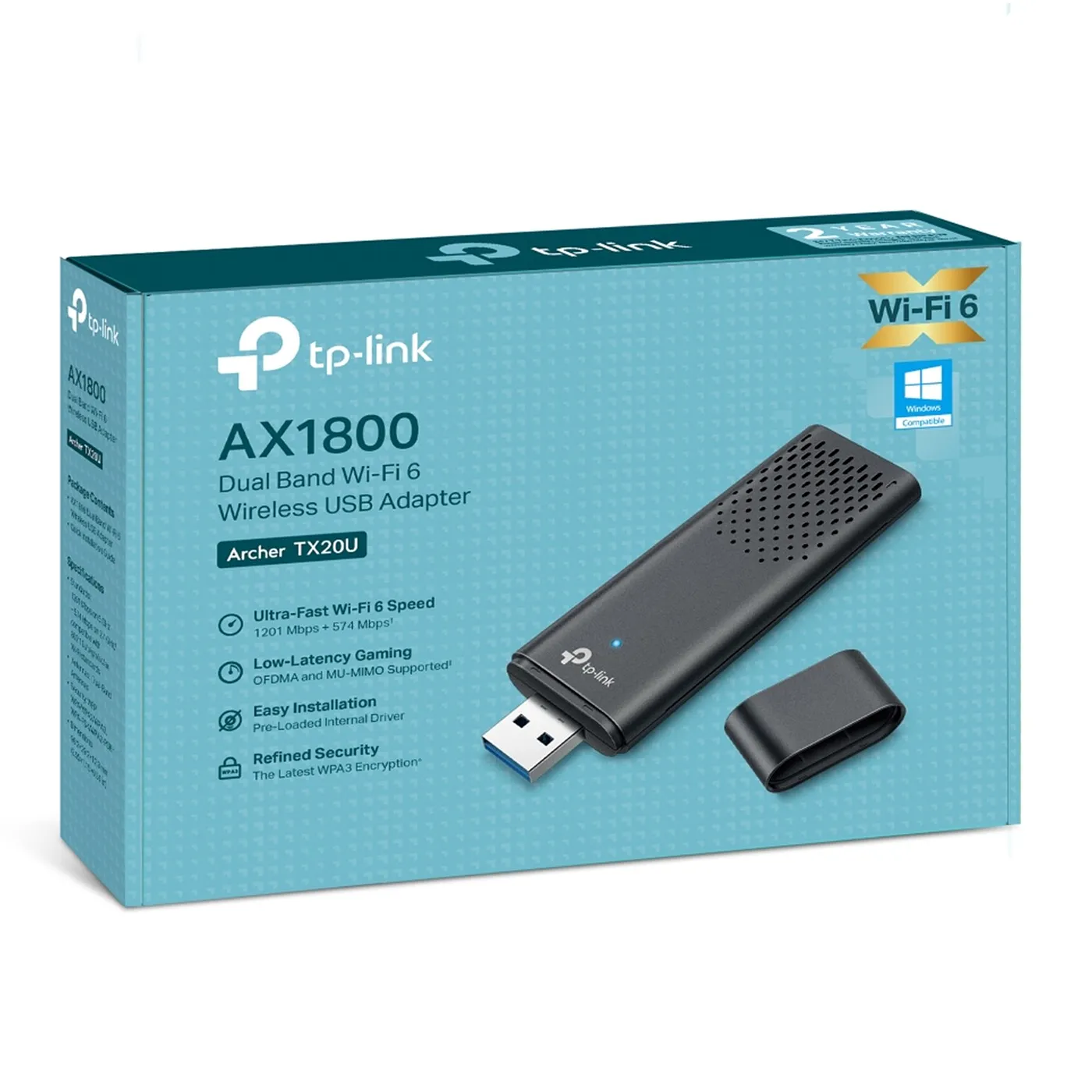 [021720] [TX20U] TP-Link - Adaptador USB Inalambrico WiFi 6 Doble Banda de Alta Ganancia AX1800