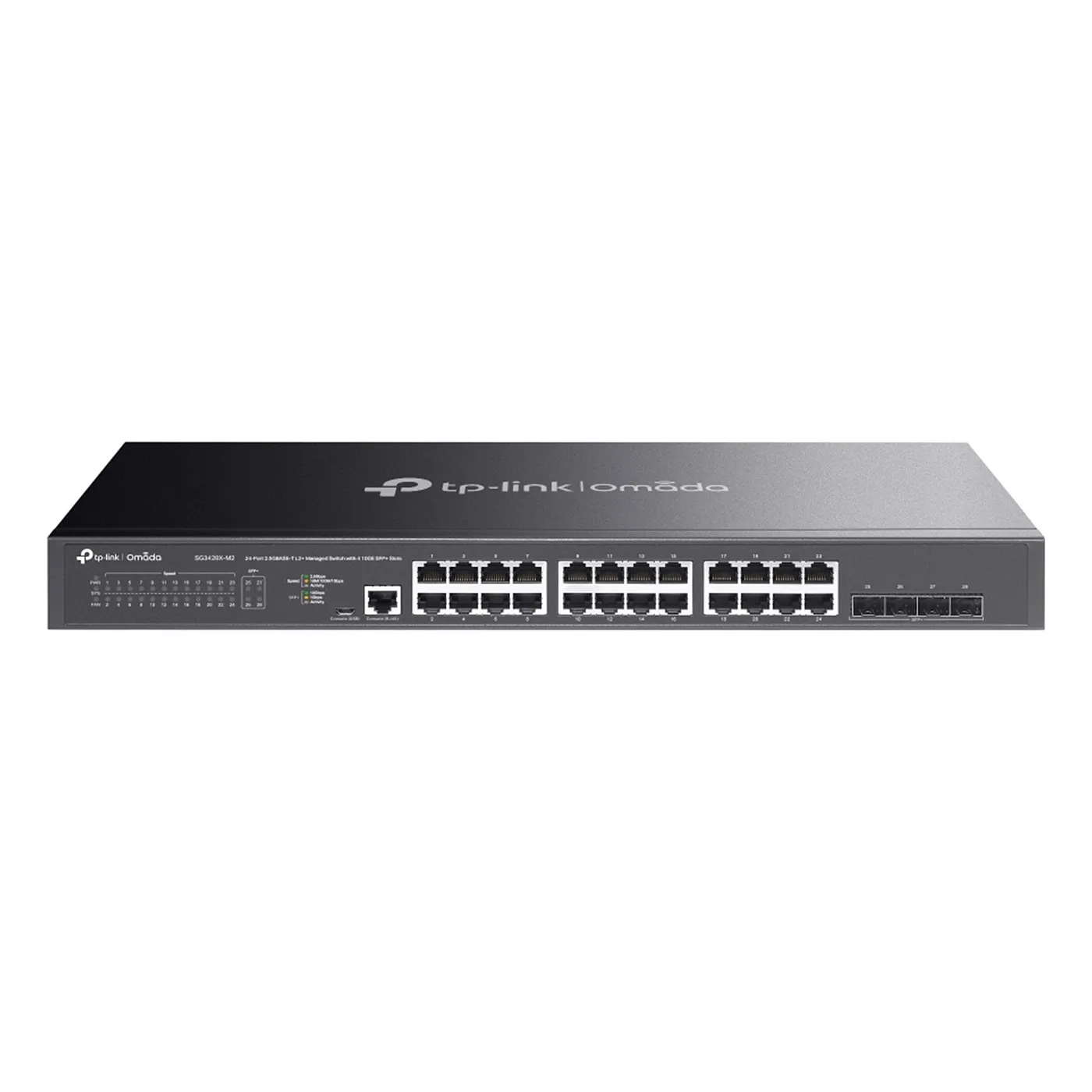 [021780] [SG3428X-M2] TP-Link - Switch Administrado L2+ Multi-Gigabit 24 Puertos x 2.5 Gigabit 4 Puertos SFP+ de 10 Gigabit Compatible con Omada SDN [Omada]