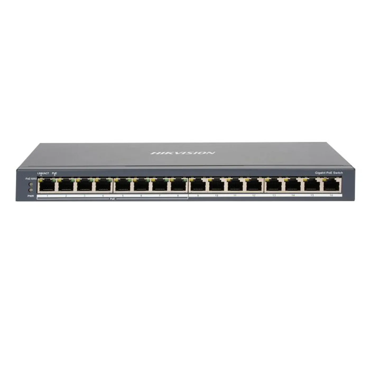 [021789] [DS-3E0516P-O(O-STD)] Hikvision - Switch Gigabit de 16 Puertos con 8 Puertos POE+ 8 Puertos Gigabit