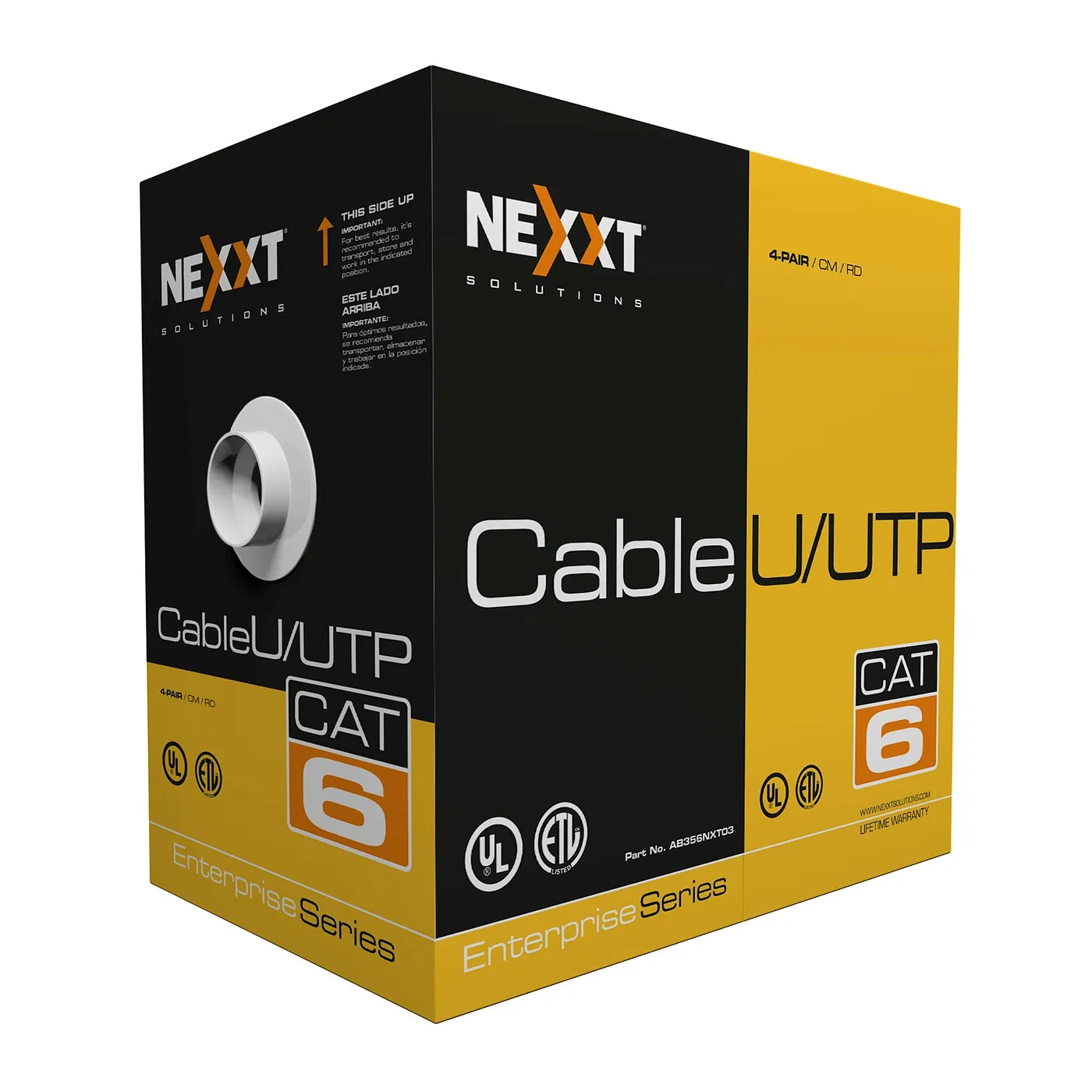 [021817] [AB357NXT03] Nexxt - Cable UTP CAT6A (Categoria 6A) 100% Cobre 23AWG LSZH Interior (Gris) [305m/1000ft]