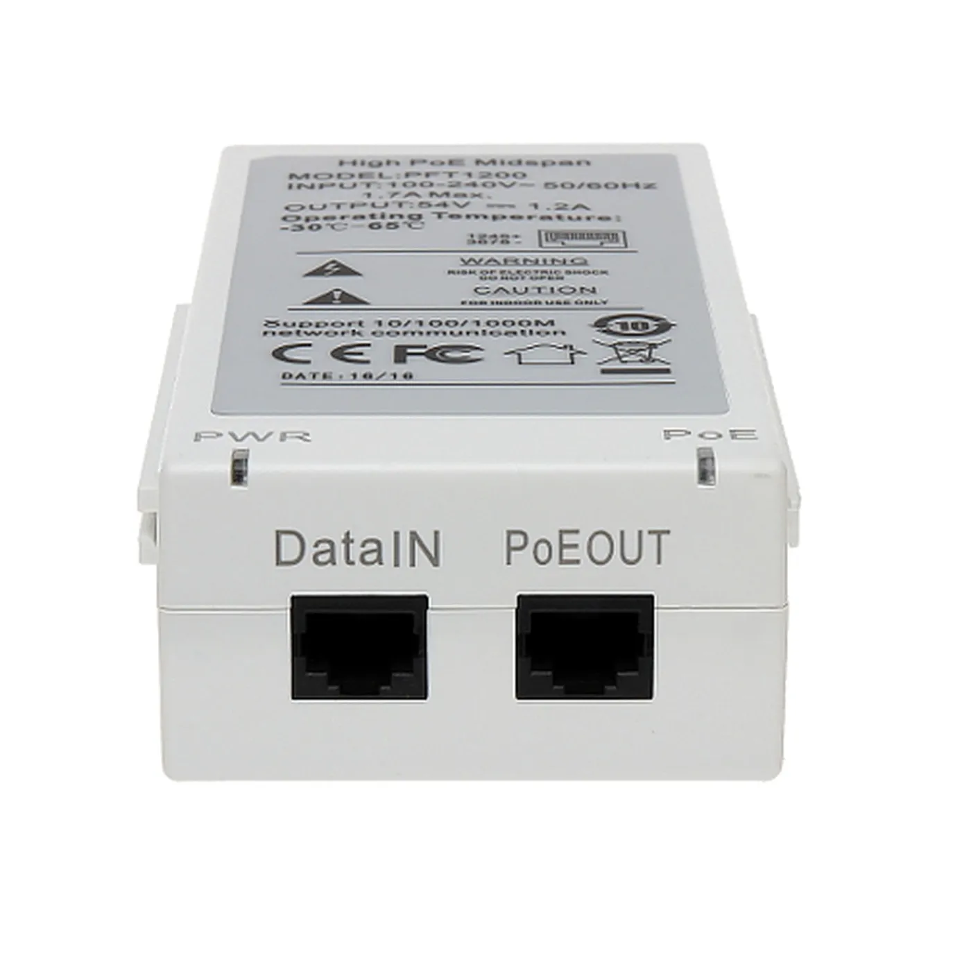 [021960] [PFT1200] Dahua - Inyector Hi-Poe Midspan Gigabit Soporta PoE PoE+ Hi-PoE 60W para PTZ Indicadores Led de Status Funciona con Extensor PFT1300 para conexión en Cascada